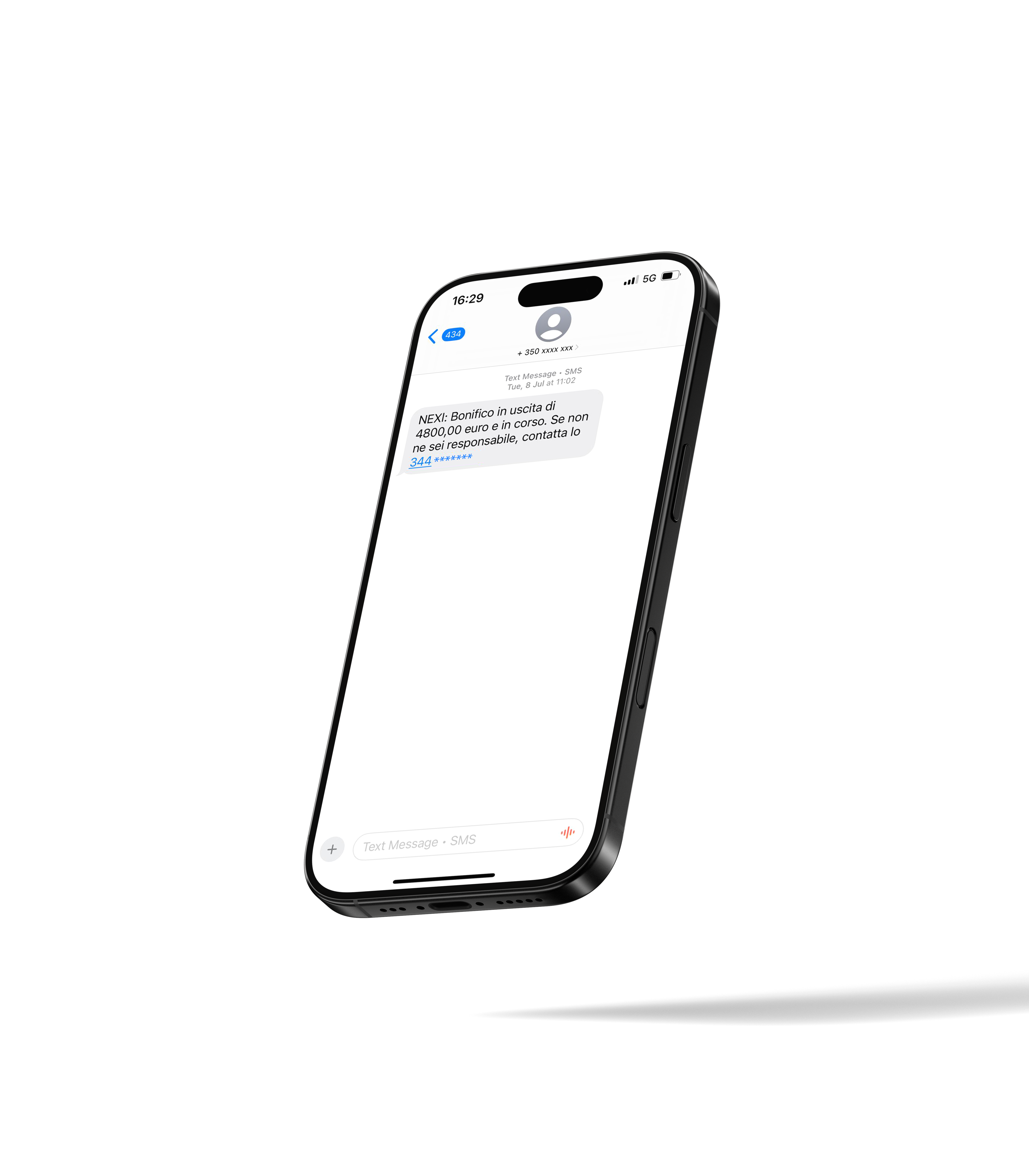 Truffa via SMS:Bonifico in uscita da 4.800$